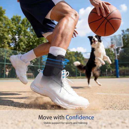 Ankle Brace for Women Men - Ankle Support Brace for Sprained Ankle, Ankle Stabilizer for Achilles, Tendon, Sprain, Injury Recovery, Lace up Ankle wrap for Running, Basketball, Volleyball (Ankle Brace, Medium)