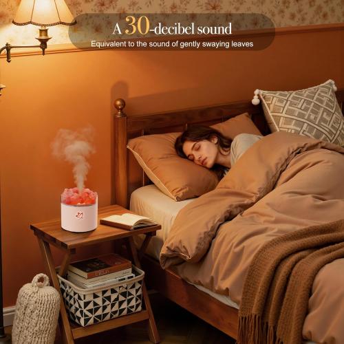 Essential Oil Diffuser - Black Himalayan Salt Lamp Diffuser for Bedroom Yoga Hotel SPA - 7 Colors LED with Peaceful Sleep - Gifts for Women Men