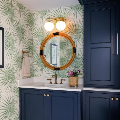 Gold Vanity Light, 2-Light Bathroom Lighting Fixtures Over Mirror Milky White Glass Globe Shades, Modern Vanity Lighting Fixtures Wall Sconce 14 Inch (Exclude E26 Bulb)