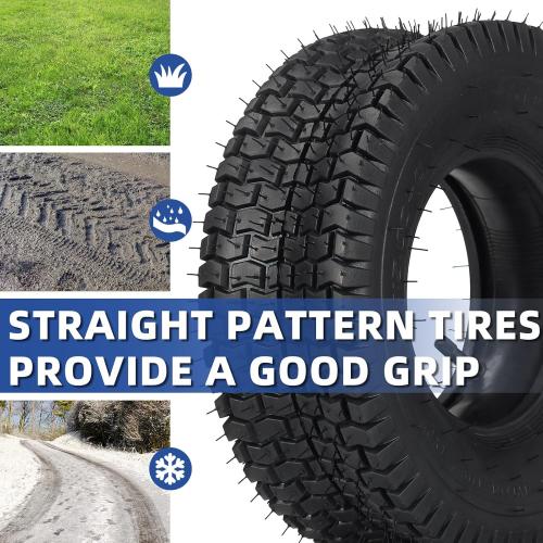 Set of 2 Size 13x5.00-6 Tire and Inner Tube Set, TR-13 Straight Valve Stem, Replacement Riding Mower Front Wheel Assembly, 2 Pack