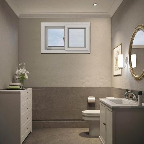 Vinyl Basement Double Slider Window,32 x 20 Basement Window,Removable Sliding Windows with Screen Windows,Featuring Double-Pane Insulated with Thermal Insulation Soundproof Glass（White）