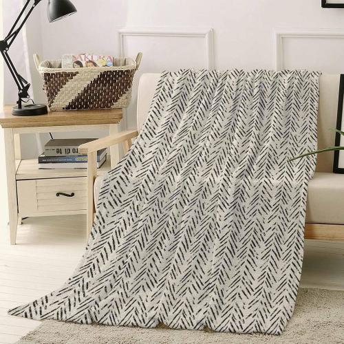 Brown Herringbone Art Flannel Throw Blanket Fleece Blankets,Abstract Geometric Striped on Linen Soft Warm Cozy Throws Lightweight Fuzzy Blanket for Sofa Couch Bed Car All Season Use,32x48in