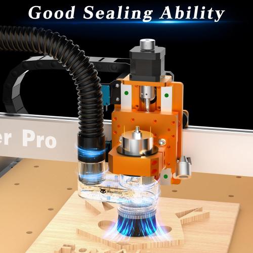 FoxAlien 42mm Diameter Dust Shoe for Mastuer Pro, Masuter 4040 CNC Router Machine with 60W 42mm Spindle Motor, Hose Diameter 38mm