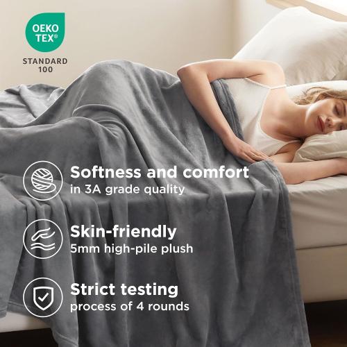 Bedsure GentleSoft Fleece King Size Blankets for Bed Grey - Soft Lightweight Plush Cozy Fuzzy Luxury Warm Spring Blanket Microfiber, Room Home Decor Gifts for Women and Men, 108x90 inches