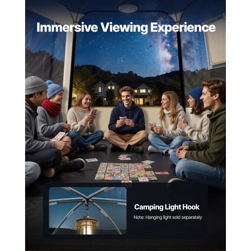 VEVOR Pop up Sports Tent, 8 Sizes Optional Clear Bubble Tent for 1-6 Person, Waterproof Outdoor Pod with Floor Mat & Top Cover, Garden Igloo Dome Tents Camping Shelter for Sports Watching