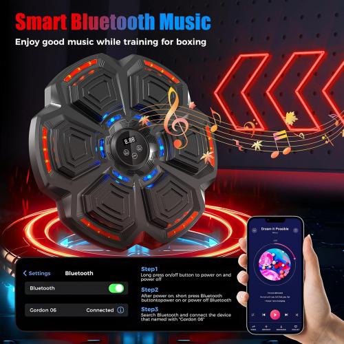 LOLBOX Music Boxing Machine for Adults,Smart Boxing Training Machine,Wall Target Punching Workout for Kids,Reflex Training Suitable for Home,Office,Gym,Fun Fitness Equipment