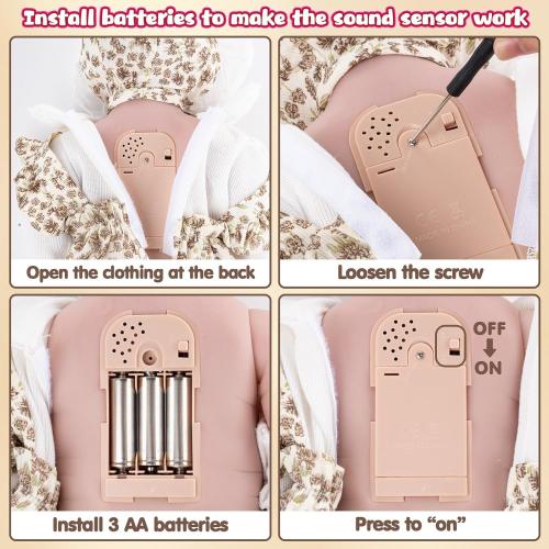 Reborn Baby Dolls - 18 Inch Realistic Newborn Doll with Sound Sensor - Real Life Lifelike Toddler Doll - Life Like Doll Set Toys for Age 3 4 5 6 7 8 9 10 Year Old Girls Kids Birthday