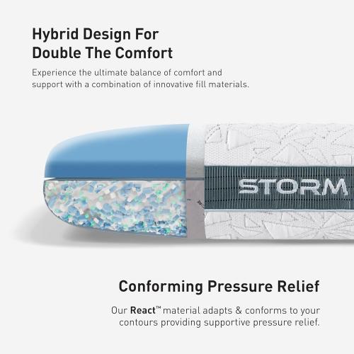 Bedgear Storm Performance Pillow 2.0 – Cooling Bed Pillow for Hot Sleepers, Medium Firm Support for All Sleep Positions – Dual-Sided Comfort, Breathable Air-X Mesh, Washable Ver-Tex Cover, 20” x 36”