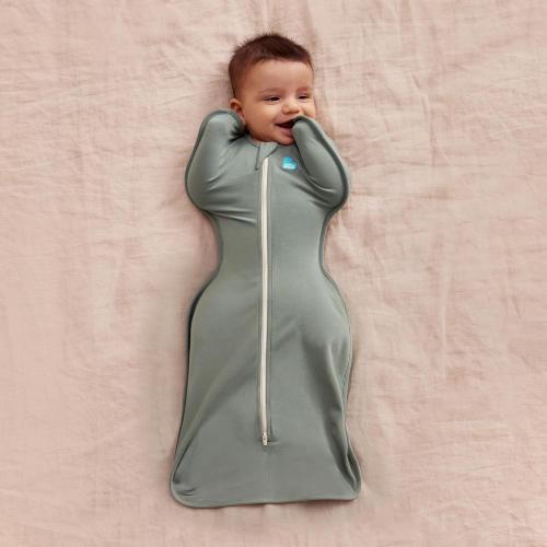Love to Dream Swaddle Up Bamboo, Arms Up Position, Soft and Luxurious 100% Viscose from Bamboo - Wearable Blanket - 1.0 TOG - (20-24°C) Ideal for Moderate Temps, Medium 13-19lbs, Deep Olive
