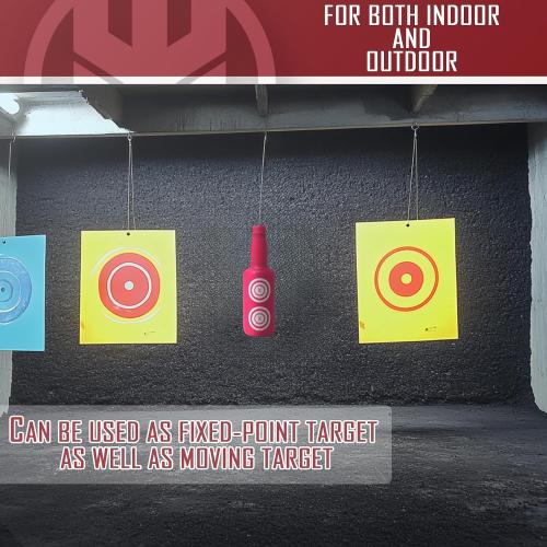 KNINE OUTDOORS 6 Pack Plastic Bottles Shooting Targets for Shooting, 6 Bright Colors with Hanging Rope for Target Practice, Target Practice for Airsoft Pellet Pistol BB Gun