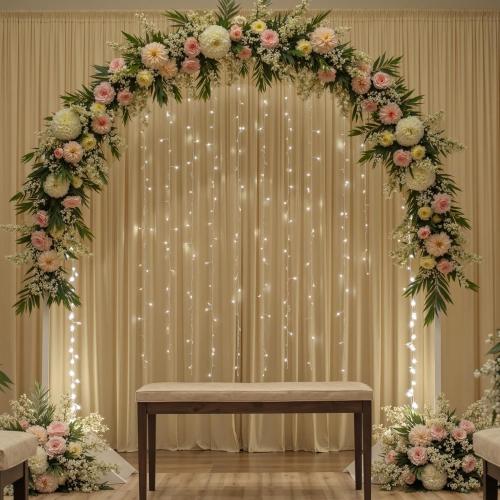 20ftx12ft Beige Backdrop Curtains for Wedding-Wrinkle Free Backdrops Curtain Drapes Fabric Decorations Photo Back Drop Cloth for Baby Shower Photography Stage Reception 4Panels 12ft(H) x 5ft(W)