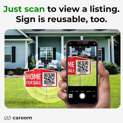 22×12 Home For Sale Sign (1-Pack) - Weatherproof, Double-Sided | Corrugated Plastic | Stakes & QR App Included