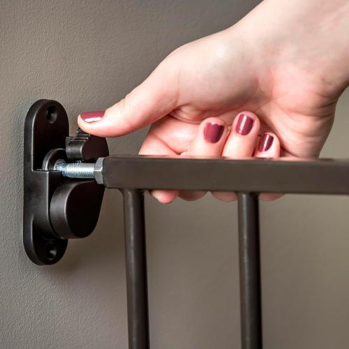 Regalo Safety 36 Extra Tall Baby Gate for Stairs & Doorways, Walk-Through Stair Gate with Door, Hardware Mounted Gate for Babies, Toddlers & Pets, Fits 24–40.5 Openings, Black