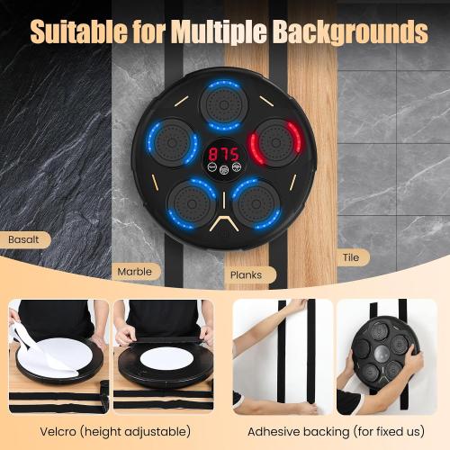 Music Boxing Machine, Smart Bluetooth Boxing Equipment, 9 Modes & 9 Speeds, Boxing Punching Bag with Gloves