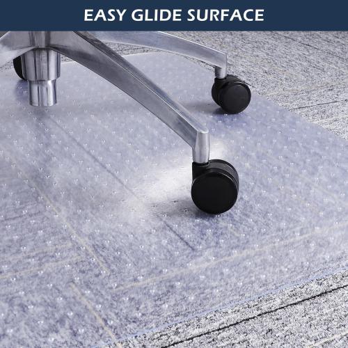 Chair Mat for Carpet, SALLOUS 46 x 60 Office Chair Mat for Carpeted Floors, Heavy Duty Vinyl Floor Mat with Grips, Floor Protector Computer Desk Mat for Home Office (Clear, Rectangular)