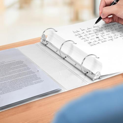 Samsill 3 Inch 3 Ring Binders, Economy Round Ring, Clear View Cover, 550 Sheet Capacity - for School, Home, Office - White, 12 Pack