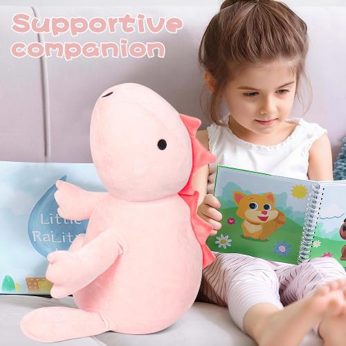 Color Pink  Dinosaur Plush Weighted Stuffed Animals 3.5lbs, Cuddle Weighted Dinosaur Plush, Huggable Dino Weighted Body Pillow Soft Plush Toy Gifts for Kids Adults Girls Boy