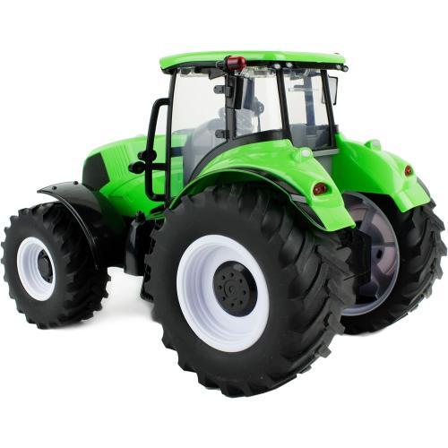 Boley Jumbo Green Tractor - Light & Sound Farm Toy for Boys & Girls Ages 3 , Realistic Farm Playset with Soft Tires, Large Wheels