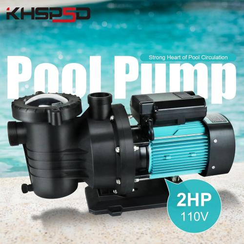 2HP Pool Pump Above and Inground Ground, 6980GPH High Flow Powerful Self Primming Swimming Pool Pump, 110V Energy Saving with 2.0'' Unions and Filter Basket, In/Above Pool Pumps - no test