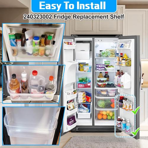 UPGRADED FGHS2631PF4A FGHS2631PF2 FGHS2655PF4 FGHS2655PF5A DGUS2645LF6A FGUS2642LF2 Refrigerator Door Bin Compatible With 240323002 Frigidaire Door Shelf Replacement AP2115742 Fridge Replacement Shelf