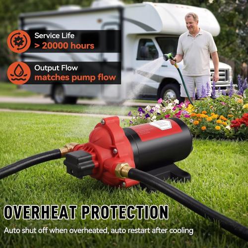 12V Sprayer Pump, 4.4gpm-10amp-60psi, Chemical and Corrosion Resistant, Compatible with Roundup, Diaphragm Pump with Pressure Switch and Self-Priming for Agricultural Spraying, Rv, Boats, Etc