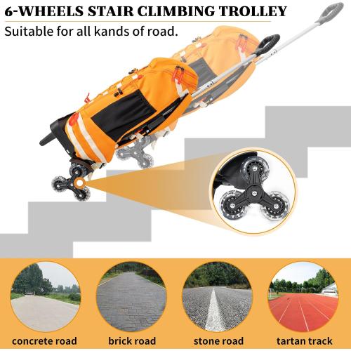 Backpack Trolley with Edge Guard, 6-Wheels Rolling Dolly Cart for Backpack