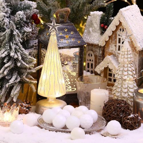 34ct White Mini Christmas Ball Ornaments Shatterproof Plastic Christmas Tree Decorations for Xmas Party Home Office Holiday Decor -Small Size (1.57/ 40mm)