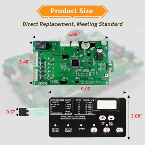 42002-0007S Control Board Kit Replacement for Most Pentair MasterTemp Sta-Rite Max-E-Therm Most NA and LP Series Pool and SPA Heater Electrical Systems, with 472610Z Switch Membrane Pad