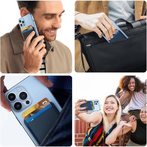 iLodn Magnetic Wallet Compatible with MagSafe for iPhone 17 16 15 14 13 12 Pro Max Air Plus Model, Mag 3 Safe Card Holder Stick on Accessories for Cell Phone & Case, Jet