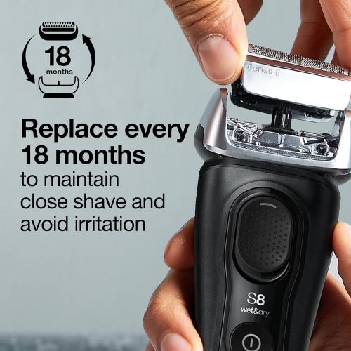 Braun Series 8 83M Electric Shaver Head Replacement Cassette, Silver