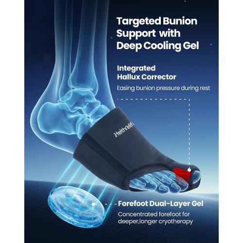 3D Forefoot Ice Pack with Dual-Layer Cooling Gel and Bunion Corrector