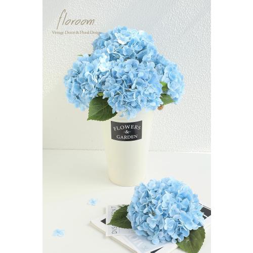 4 Pcs Real Touch Sky Blue Hydrangea Artificial Flowers, 20 Full Faux Hydrangea Flowers Fake Flowers for Home Decor Party Floral Arrangements Wedding Bouquets Centerpieces Decorations