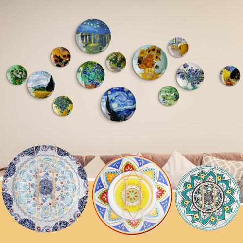 7 Pieces Plate Hangers for The Wall Suitable for 6-8 Inch Decorative Plate adjustable and stretchable,with Metal Hooks for Wall Displaying Plates Decorative & Arts(Gold)