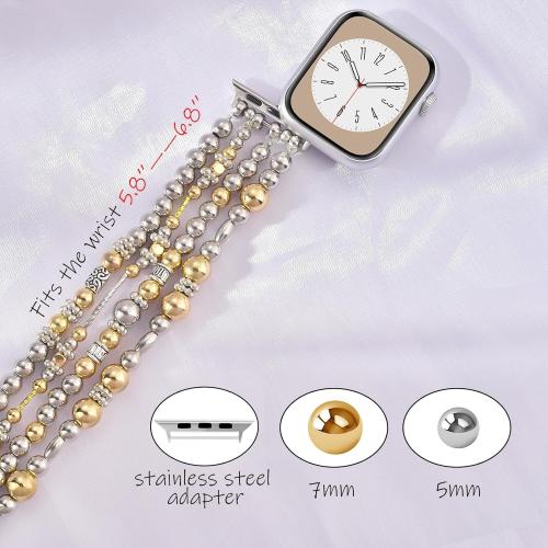 KOREDA Beaded Bracelet Compatible for Apple Watch Band 38mm 40mm 41mm 42mm 44mm 45mm 46mm Series 11 10 9 8 7 SE Women, Fashion Cute Handmade Elastic Beads Stretch Strap for iWatch Series 6/5/4/3/2/1