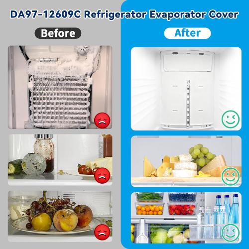 Upgraded DA97-12609C Refrigerator Fresh Food Evaporator Cover Compatible with Samsung DA97-12609A Evaporator Fan Motor Cover Assembly, Replace AP5651826 PS5575384 Refrigerator Evaporator Cover