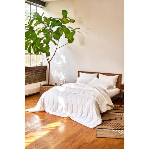 Buffy Breeze Comforter - Soft 100% Eucalyptus Lyocell, Cooling, White Lightweight Summer Duvet Insert with Corner Tabs (Full/Queen)
