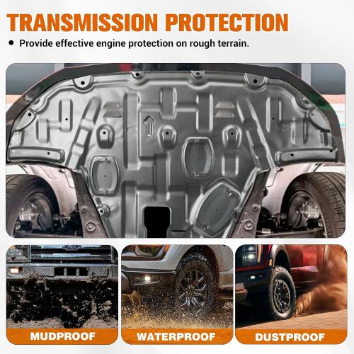 PTNHZ Manganese Steel Front Engine Guard Mud Flap w/Screws & Mounting Hardware | Splash Shield Guard Under Car Compatible with 2021 2022 2023 2024 2025 KIA K5