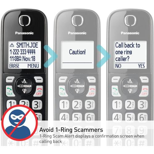 2Pack .. ..Panasonic Cordless Phone with Answering Machine, Advanced Call Block, Bilingual Caller ID and Easy to Read High-Contrast Display, Expandable System with 2 Handsets - KX-TGD833M (Metallic Black)