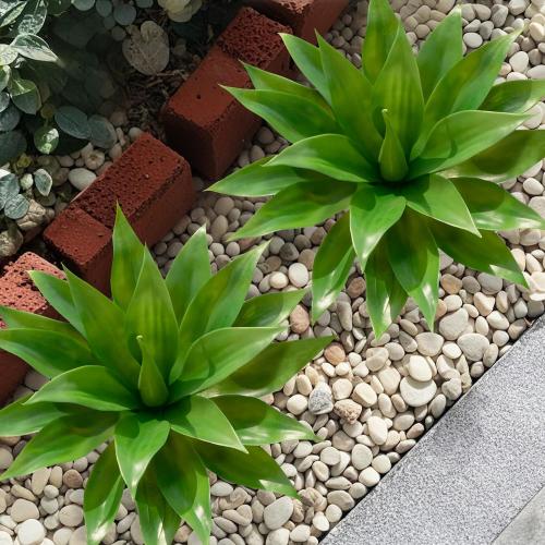 Artificial Agave Plants,Large UV Resistant Fake Agave Planters for Indoor and Outdoor Decorating Artificial Plants for Outdoors Fake Plants (2Pack, 18