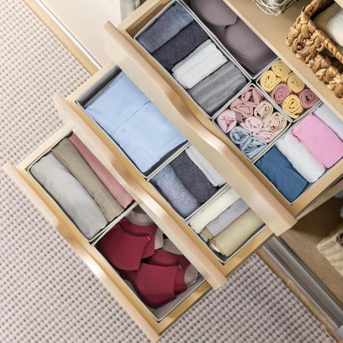 Kootek 16 Pack Drawer Organizer Clothes, Dresser Drawer Organizers for Clothing Fabric Foldable Closet Organizers and Storage Bins for Baby Clothes, Nursery, Underwear, Bras, Socks