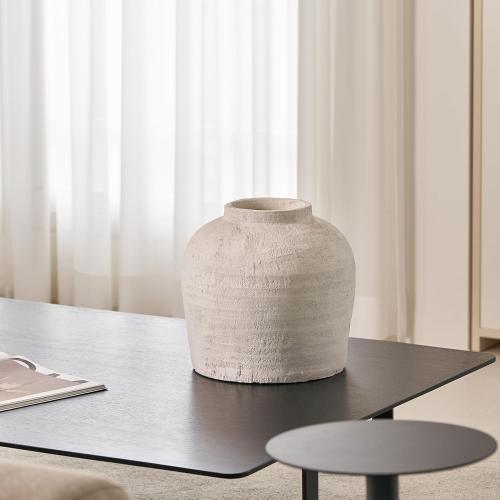 LB2 White Ceramic Large Vase, 11 Tall Zen Style, Terra Cotta Pitcher, Distressed Farmhouse Decor, Pottery Decorative Flower for Home Decor (B - White 11)