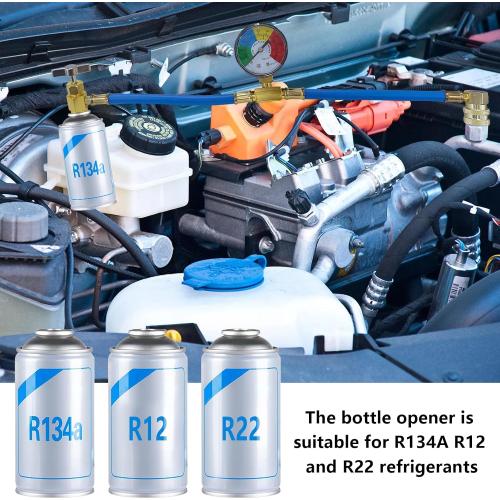 BFXM R134A Refrigerant Charge Hose, AC Recharge Hose with Gauge