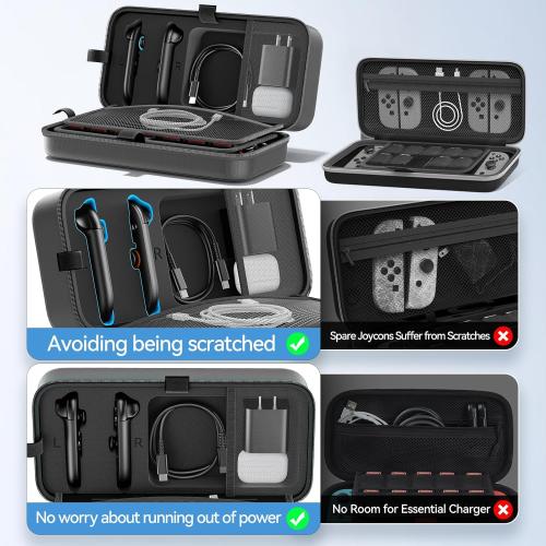 Carrying Case Compatible with 2025 Nintendo SW 2, Large Switch 2 Case Travel Bag Fit for Joycon & Adapter, Protective Switch 2 Carry Holds 28 Game Cards for Game Cube Game
