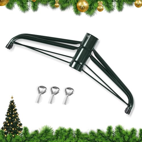 JSungo Folding Christmas Tree Stand, 16.3inch Replacement Christmas Tree Base for 4-6 Feet Artificial Tree, Metal Xmas Tree Holder Fits 0.5 - 1.37 Inch Tree Pole, DarkGreen