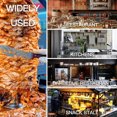 3 Burners Shawarma Grill Machine Commercial Vertical Rotisserie Grill Gyro Meat Doner Kebab Machine for Kitchen Restaurant