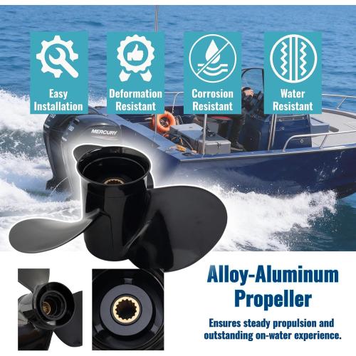 13 3/4 X 15 Aluminum Propeller Compatible for Mercury Outboard 40-140HP
