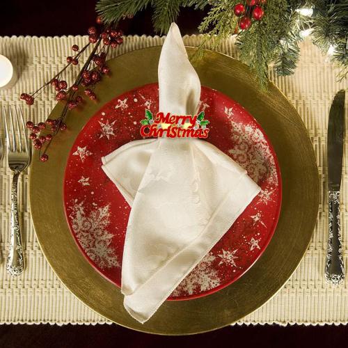 KPOSIYA Christmas Napkin Rings Set of 12, Napkin Rings Holders for Dining Table Setting - Wedding Receptions, Thanksgiving and Home Kitchen for Casual or Formal (Hun he Ring 12)