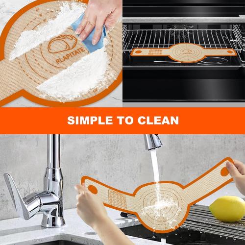 Silicone Bread Sling for Dutch Oven Liner, Non Stick 2 PCS, Easy Clean Reusable Silicone Baking Mat with Long Handles, Easy to Transfer Sourdough Bread, Orange