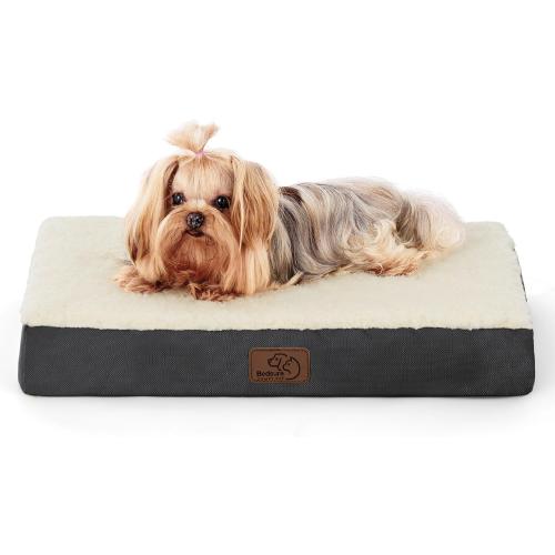 Bedsure Dog Bed for Small Dogs - XS Comfy Flat Puppy Beds with Removable Washable Cover, Orthopedic Egg Crate Foam Pet Mat, Suitable for Pet or Cats Up to 10 lbs