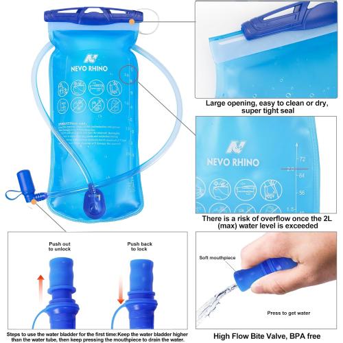 Lightweight Hydration Backpack, Running Backpack with 2L Water Bladder